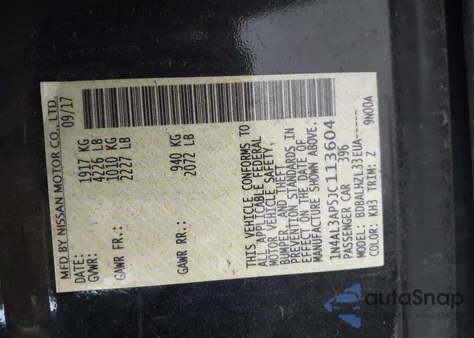 2018 Nissan Altima 2.5 Sr from USA, damaged, VIN 1N4AL3AP5JC113604